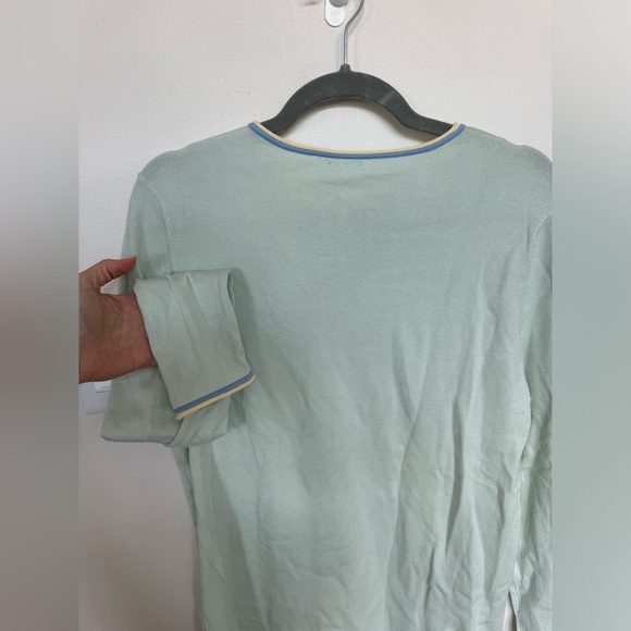 NWT J. McLaughlin cotton blend light green sweater. Size Large. - Picture 4 of 5